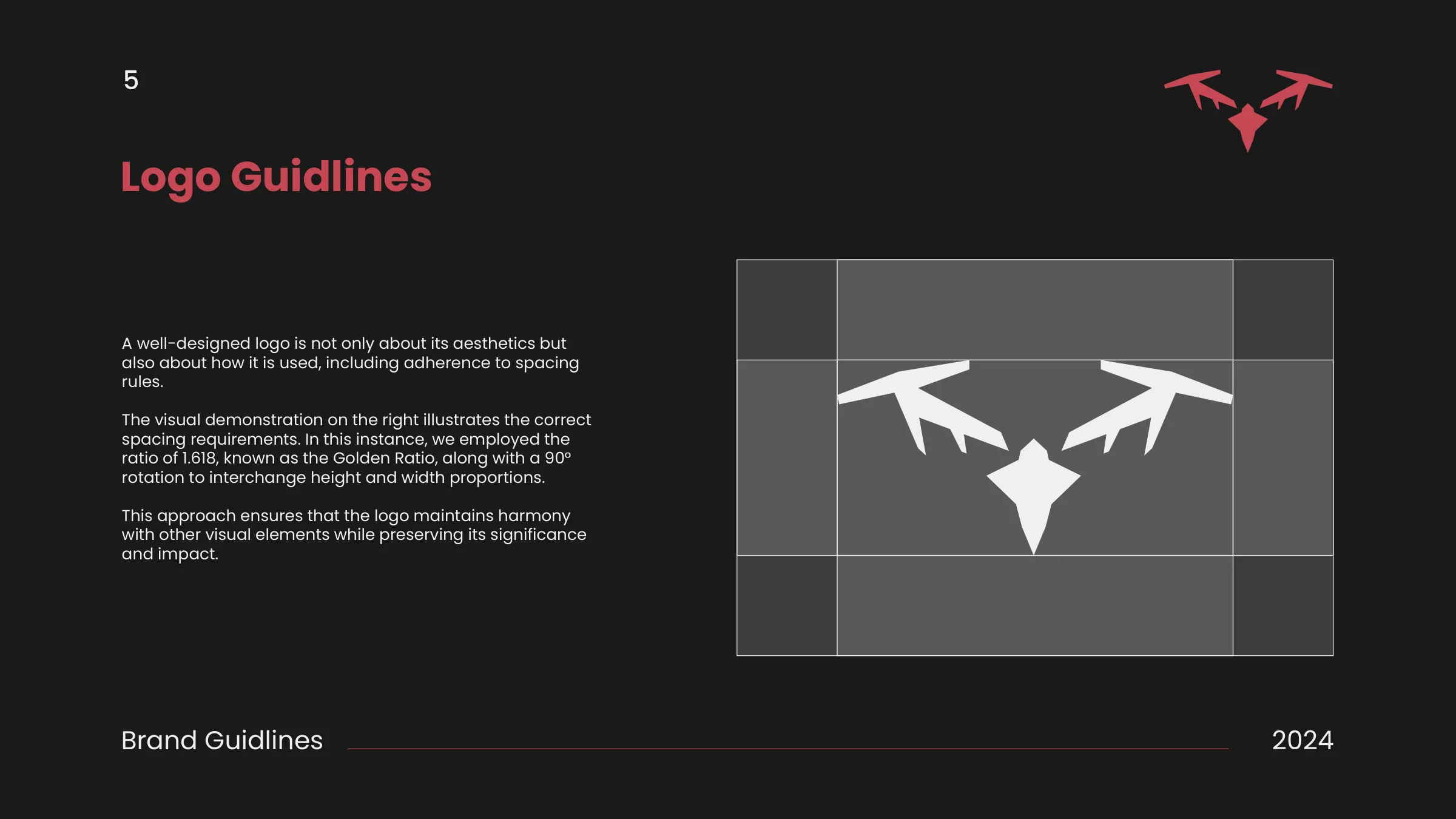 Brand guide — construction on a 1.618 grid