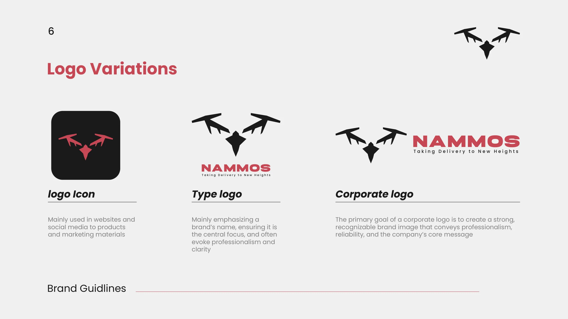 Brand guide — logo variations and where each is used